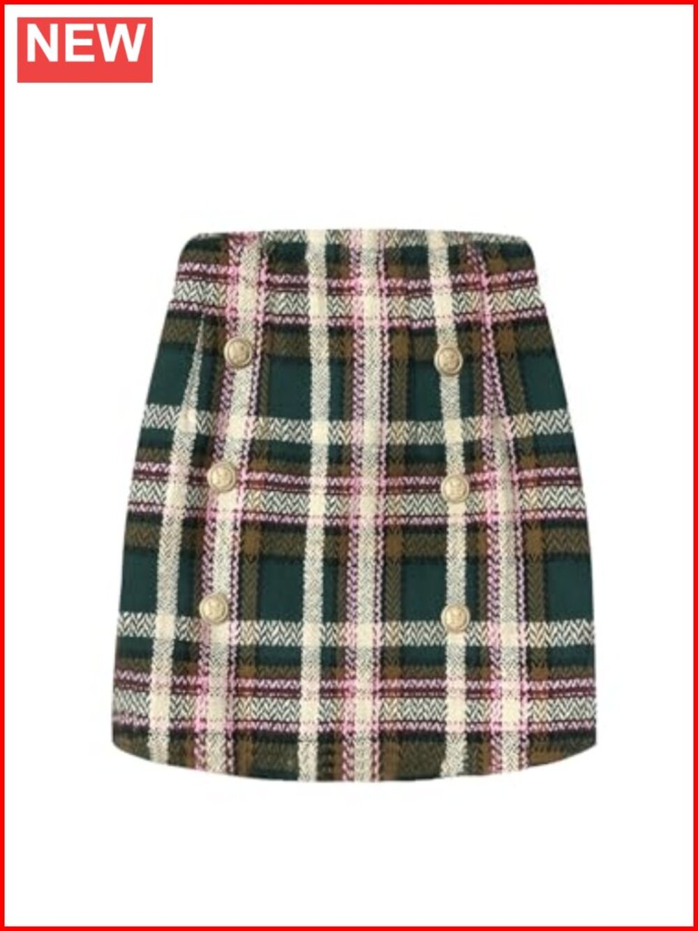 Women's Plaid Mini Skirt Pencil High Waist Bodycon Zipper Vintage